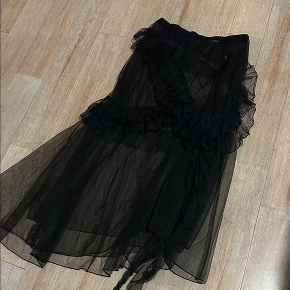 INTIMATELY FREE PEOPLE Strike A Pose Ruffle Slip Maxi Skirt size small - Picture 9 of 10